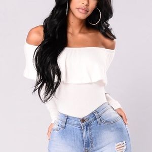 Off Shoulder White Top